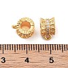 Brass Micro Pave Clear Cubic Zirconia Tube Bails KK-S394-06B-3