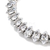 Brass Pave Clear Cubic Zirconia Horse Eye Box Chain Slider Bracelets BJEW-YWC0002-06B-P-2