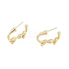 Brass Arc Beaded Stud Earrings EJEW-G322-14G-3