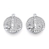 Brass Micro Pave Clear Cubic Zirconia Pendants KK-N216-566P-2