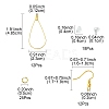 67Pcs 4 Styles 304 Stainless Steel Wire Pendants FIND-FS0002-26-4