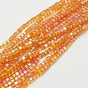 Electroplate Glass Beads Strands EGLA-D018-6x6mm-52-1