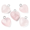 Natural Rose Quartz Pendants G-E603-01P-02-1