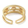 Brass Micro Pave Clear Cubic Zirconia Cuff Rings RJEW-G113-08G-3