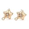 Brass Pave Clear Cubic Zirconia Stud Earring Findings KK-N256-02G-E-1