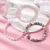 3Pcs 3 Styles Natural Mixed Gemstone Round Beaded Stretch Bracelets Set BJEW-JB10139-04-2