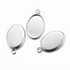 304 Stainless Steel Pendant Cabochon Settings STAS-G075-21P-1