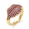 Rack Plating Brass Micro Pave Cubic Zirconia Open Cuff Rings RJEW-K266-01G-02-1