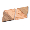 Transparent Resin & Walnut Wood Pendants RESI-S389-012A-B04-2