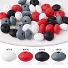 20Pcs 4 Colors Food Grade Eco-Friendly Silicone Focal Beads SIL-YW0001-12B-2