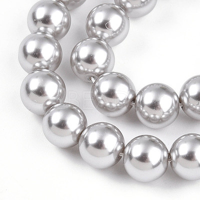 Baking Paint Pearlized Glass Pearl Bead Strands HY-N002-8mm-A03-1