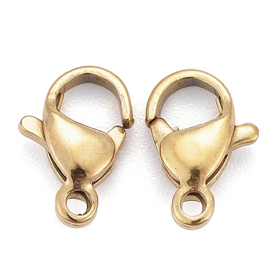 Ion Plating(IP) 304 Stainless Steel Lobster Claw Clasps X-STAS-H353-B-02G-1