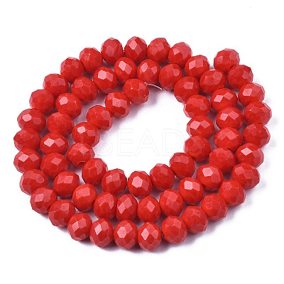 Opaque Solid Color Imitation Jade Glass Beads Strands EGLA-A044-P4mm-D22-1