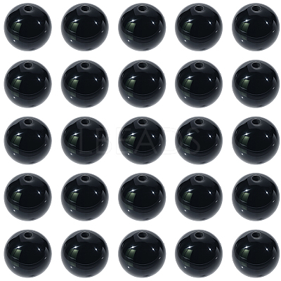 2 Strands Round Natural Black Onyx(Dyed & Heated) Beads Strands G-SP0001-24-1