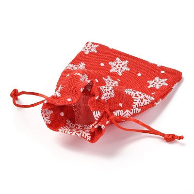 Christmas Themed Burlap Packing Pouches ABAG-L007-01A-03-1