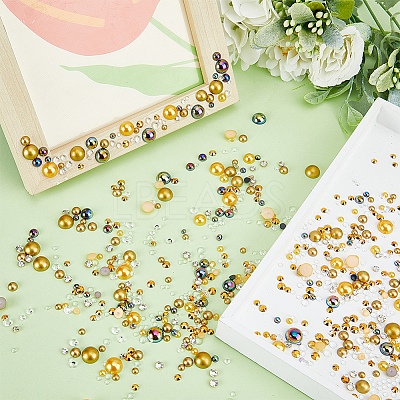 Resin Cabochons RESI-WH0029-14G-1