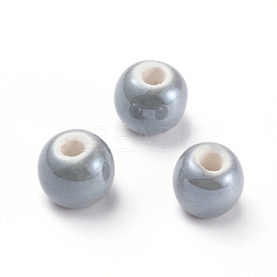 Glazed Porcelain Beads PORC-D001-8mm-26-1