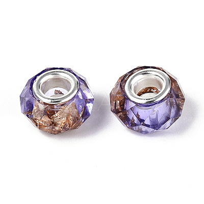 Transparent Resin Rondelle European Beads LS-RESI-N044-01H-1
