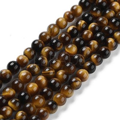 Natural Tiger Eye Beads Strands G-G099-4mm-4-1
