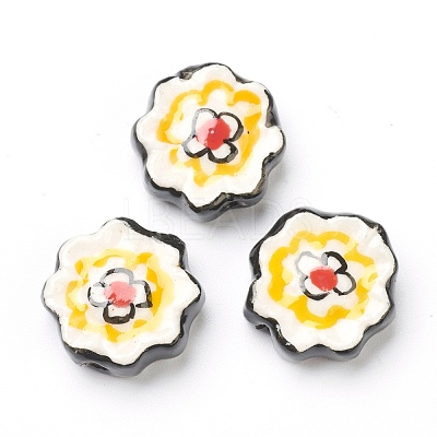 Handmade Porcelain Flower Beads PORC-J008-04B-1