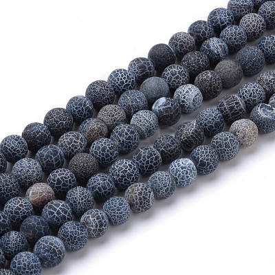 Natural & Dyed Crackle Agate Bead Strands G-T056-10mm-01-1