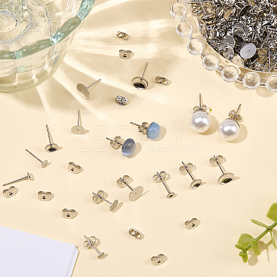 304 Stainless Steel Stud Earring Findings STAS-SP0002-01-1