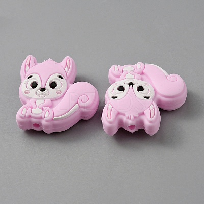 Squirrel Food Grade Eco-Friendly Silicone Beads SIL-WH0012-030E-1