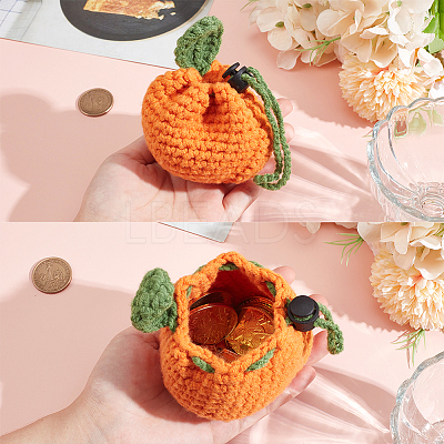 1Pc Tangerine Woolen Crochet Wallets AJEW-NB0005-93-1