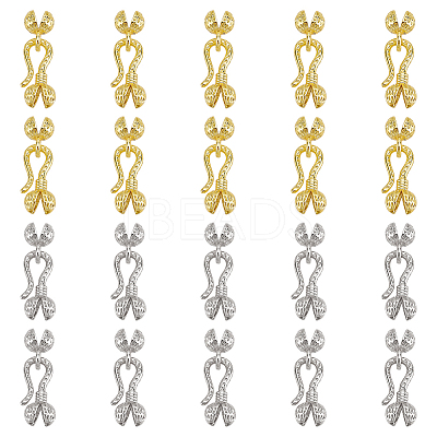 20Pcs 2 Colors Brass Hook and S-Hook Clasps KK-ME0002-92-1