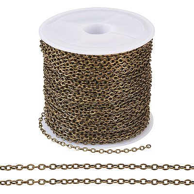 Brass Coated Iron Flat Cable Chains CH-TAC0007-02AB-1