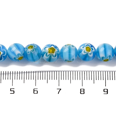 Handmade Millefiori Lampwork Beads Strands LAMP-G164-05H-1