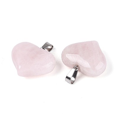 Natural Rose Quartz Pendants G-N361-01P-04-1
