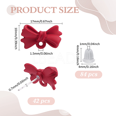 42Pcs Spray Painted Alloy Stud Earring Findings FIND-ME0004-22B-1