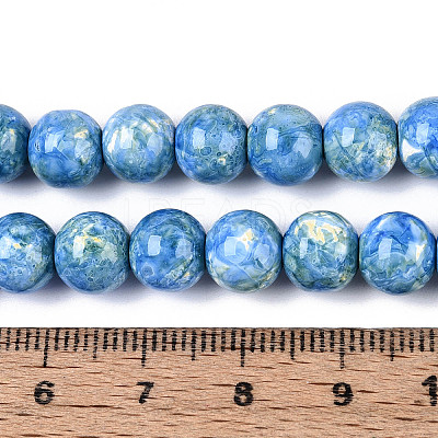Baking Paint Glass Beads Strands DGLA-N016-8mm-09-1