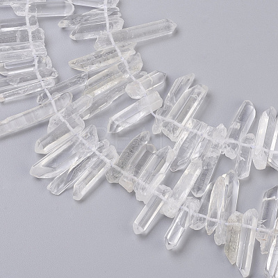 Natural Quartz Crystal Pointed Beads Strands G-L484-01-1