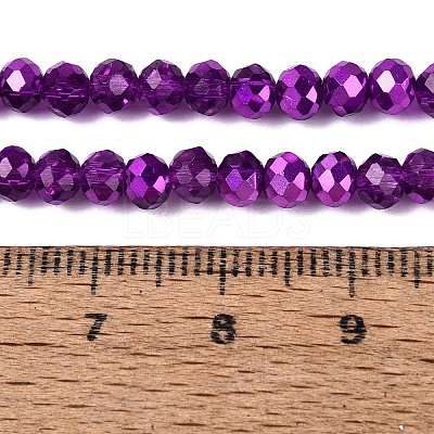 Transparent Electroplate Glass Beads Strands EGLA-Q131-01A-09-1