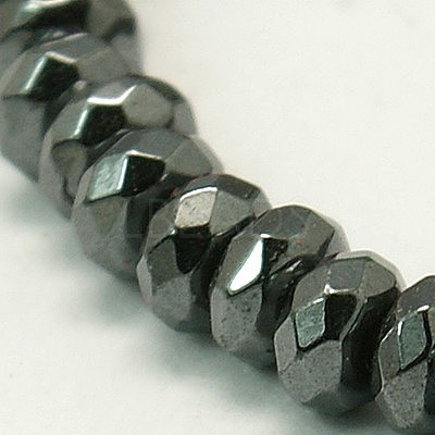Non-Magnetic Synthetic Hematite Beads Strands G-E085-4x2mm-1-1