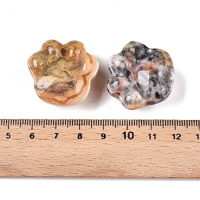 Natural Crazy Agate Cat Paw Print Figurines DJEW-N003-03F-1