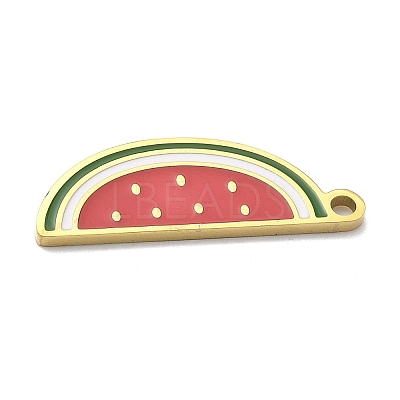 304 Stainless Steel Fruit Enamel Pendants STAS-G362-04G-15-1