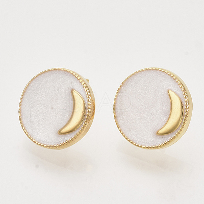 Brass Stud Earring Findings KK-N216-37G-03-NF-1