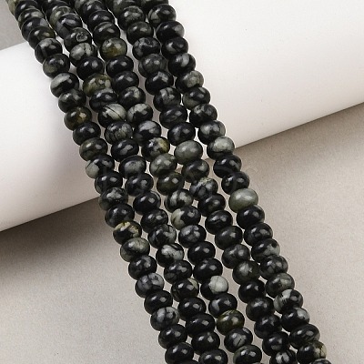 Natural Black Spot Jasper Beads Strands G-L647-D06-4x6mm-1