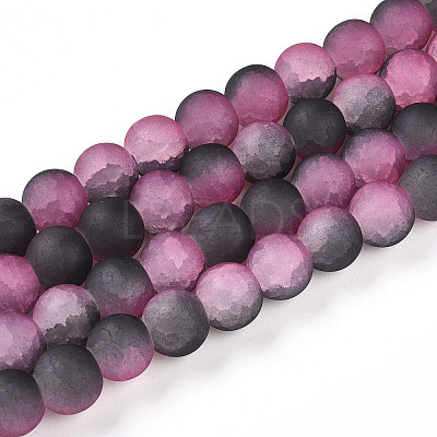 Crackle Glass Beads Strands GLAA-N009-10mm-09-1