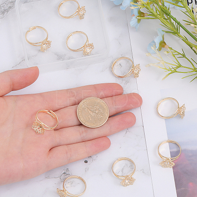 20Pcs Adjustable Brass Finger Ring Findings DIY-CA0005-62-1