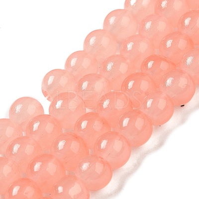 Baking Paint Imitation Jade Glass Round Bead Strands DGLA-Q021-8mm-03-1