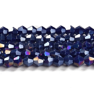 Opaque Solid Color Electroplate Glass Beads Strands GLAA-F029-P4mm-A10-1