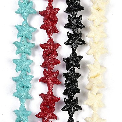 Synthetic Coral Dyed Carved Beads Strands CORA-K009-06B-1