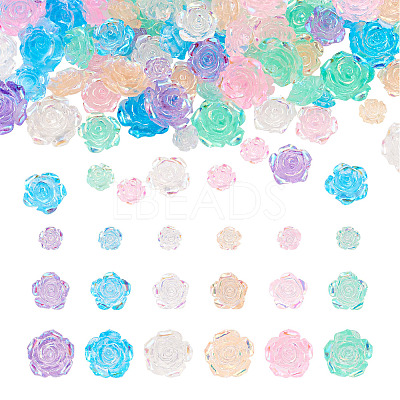 300Pcs 3 Style Transparent Resin Cabochons CRES-YS0001-05-1