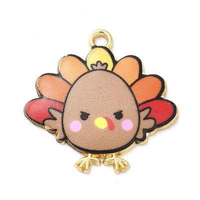 Cute Printed Alloy Pendants ENAM-L040-002A-08-1