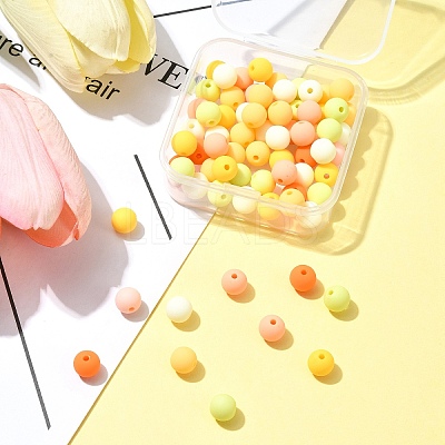 70Pcs Rubberized Style Acrylic Beads MACR-FS0001-71D-1