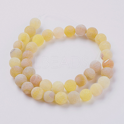 Natural Weathered Agate Beads Strands G-G589-8mm-02-1